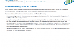 Page 1 of IEP Family Guide