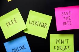 Sticky notes saying Free Webinar, Save the Date, Don't Forget
