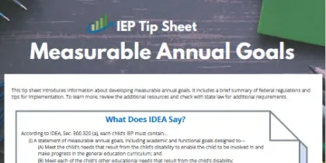 Cover of Measurable Annual Goals Tip Sheet