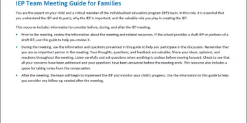 Page 1 of IEP Family Guide