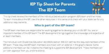 Page 1 of the IEP Team Tip Sheet