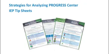 participant handout page one of strategies for analyzing PROGRESS Center IEP Tip Sheets
