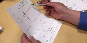 Hands holding data sheet