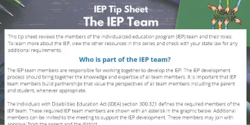IEP Tip Sheet: The IEP Team