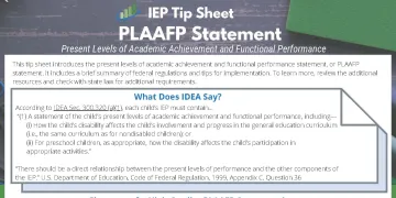 PLAAFP IEP Tip Sheet