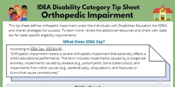  IDEA Disability Category Tip Sheet: Orthopedic Impairment 