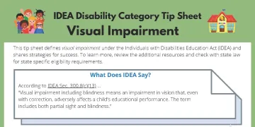 Page 1 of visual impairment tip sheet