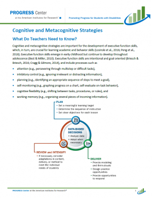 First page of cognitive strategy brief