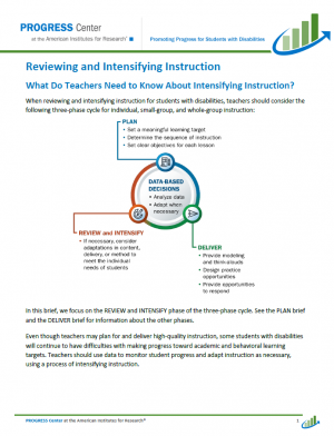 First page of reviewing and intensifying instruction