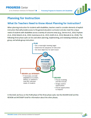 First page of Planning Instruction Brief