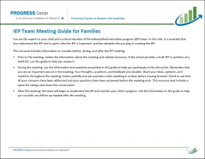 Page 1 of IEP Family Guide