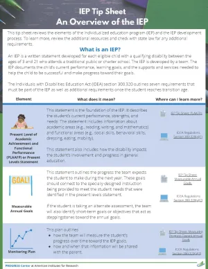 IEP Tip Sheet Overview Image