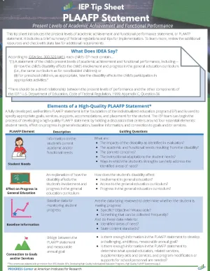 PLAAFP IEP Tip Sheet